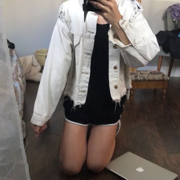 carmar ripped white denim jacket size small - Picture 5 of 6